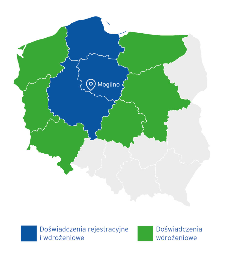 Mapa - rejony działania badania polowe